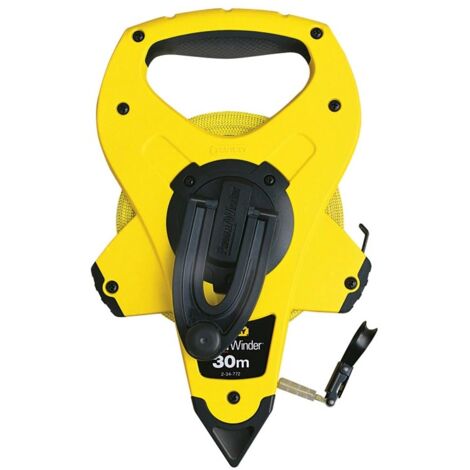 Stanley – Mètre déroulant 30m – Ruban en fibre de verre 12,7mm – Rembobinage rapide 3:1 – Précision classe III pour mesures longues