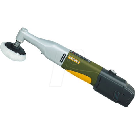 Proxxon – Polisseuse d'angle sans fil 10,8V – Vitesse réglable 1100-2800/min – Accessoires pour polissage et nettoyage – Pour métaux et bois dur