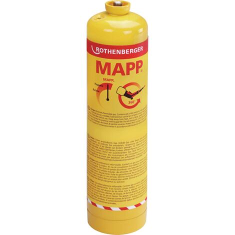 Rothenberger – Gaz de chalumeau MAPP HPC 750 ml – Gaz pour soudure et découpe à flamme – Pour espaces confinés – Coupe nette sans éclat (1/2)