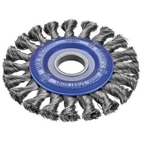 Brosse métallique ronde torsadée en acier inoxydable avec alésage de 222 mm et garniture Ø 0,35 mm (125x13)  Osborn 2202631331