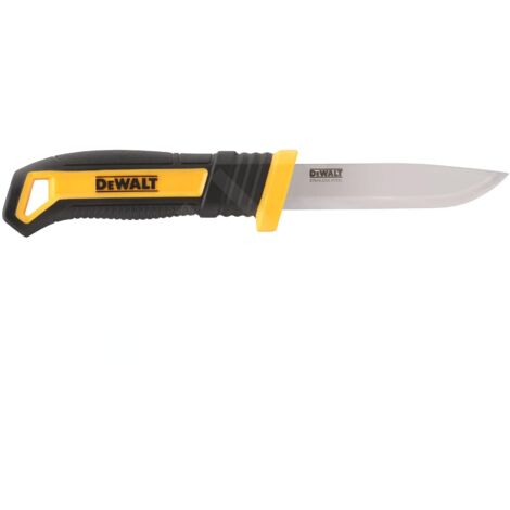 Dewalt – Couteau à lame fixe 90 mm – DWHT110354 – Acier inoxydable – Poignée en caoutchouc pour confort – Changement de lame facile