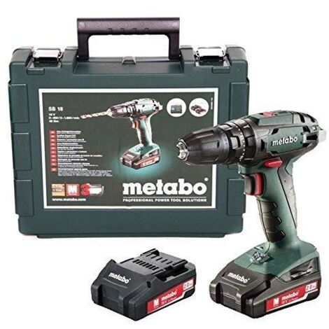 METABO SB 18L - PERCEUSE À PERCUSSION AVEC 3 PILES DE 2 AH PAIRE ÉVASÉ NM Y/602317540 (1/2)