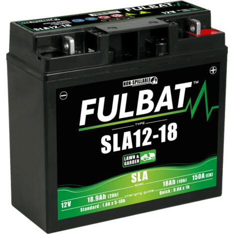 Fulbat – Batterie moto étanche 12V 18,9Ah – Technologie AGM prête à l'emploi – Courant de démarrage 150A – Dimensions 182x77x168mm