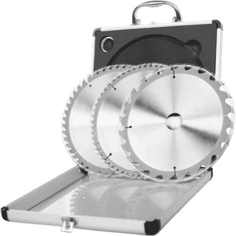 Scheppach Lot de 3 lames pour scie circulaire - Diamètre 210 mm - Largeur de dent 2,6 mm Largeur du corps de lame 1,6 mm - 24 dents - 48 dents - 60 dents - 6000 tr/min