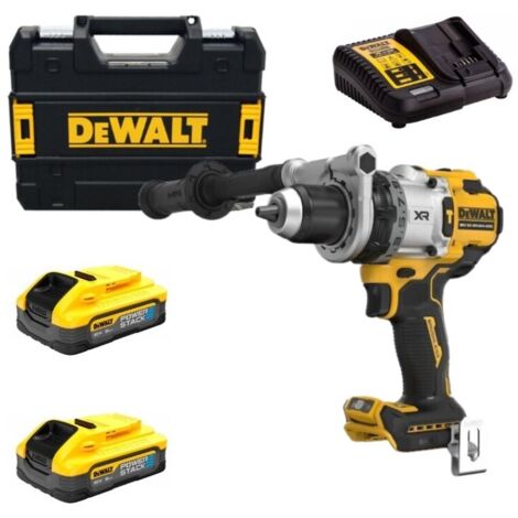 Dewalt – Perceuse-visseuse à percussion 18V DCD1007H2TQW – 2 batteries 5Ah – Couple 180Nm – Moteur sans balais – Mandrin métal 13mm