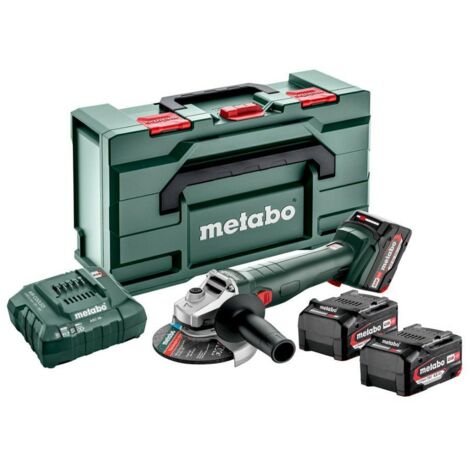Metabo – Meuleuse d'angle sans fil 18V 4.0Ah – 602249960 – Diamètre disque 125 mm – Moteur Brushless pour béton – Vitesse 10 000 tr/min (1/10)