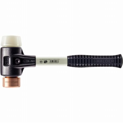 Maillet HALDER SIMPLEX Cuivre / nylon avec boîtier en fonte malléable renforcée et manche en fibre de verre - D=40 mm - 3748.040 (1/2)