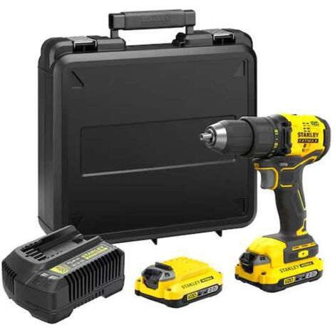 Stanley – Perceuse-visseuse 18V avec 2 batteries 2.0Ah – Moteur sans balais – Couple 50Nm – Vitesse jusqu'à 2100 tr/min – Coffret de transport inclus (1/5)
