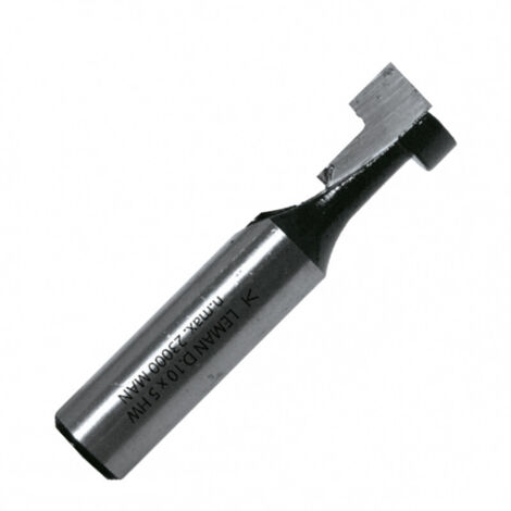 Leman – Mèche HM pour rainure en T 10/5 mm – Longueur utile 5/5 mm – Queue 8 mm – Pour rainurage précis en menuiserie