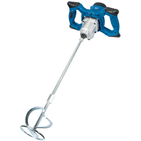 Scheppach Malaxeur PM1400 – Mélangeur à main – Puissance 1400W – Emmanchement M14 – 760 min-1 – 2 vitesses – Poignées ergonomiques – Turbines incluses – Idéal pour peinture, mortier et crépis