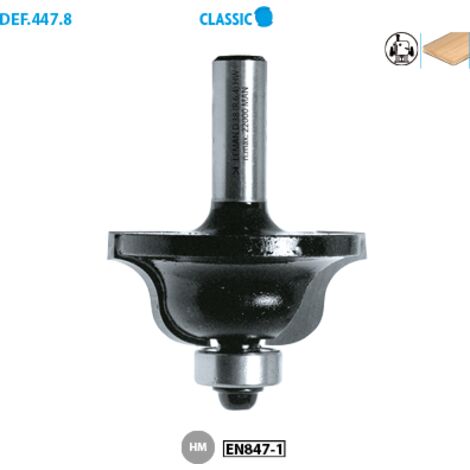 Leman - Mèche profil HM pour moulures décoratives + guide à billes D.38 x 17 mm queue 8 mm (1/3)