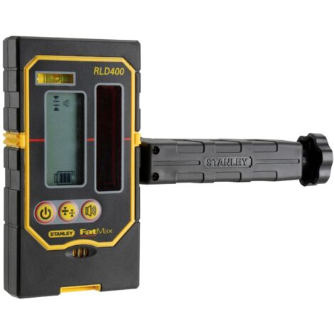 Stanley – Cellule de réception pour laser de mesure RLD 400 – Plage d'utilisation jusqu'à 305 m – Afficheur LCD double face – 7 indicateurs de niveaux de détection – 177133