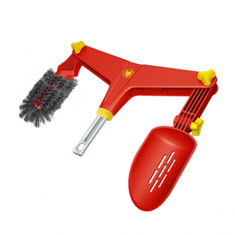 Wolf-Garten – Nettoyeur de gouttières GC Multi-Star – Lot de 3 – Tête de brosse remplaçable – Angle de travail réglable – Pelle pour saleté tenace