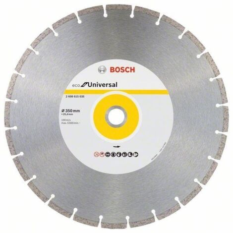 Bosch – Disque diamant 350mm – Alésage 25,4mm – Segmenté pour béton, brique, calcaire – Coupe nette sans éclat