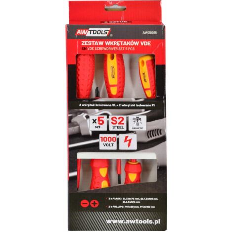 Awtools zestaw wkrętaków izolowanych vde s2 / 5szt. (1/2)