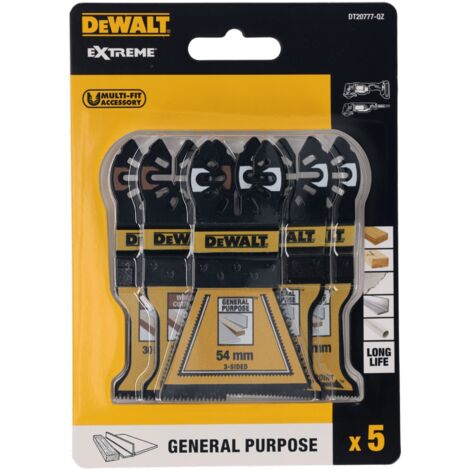 Dewalt – Lames oscillantes mixtes pour bois dur et clous – Lot de 5 – Revêtement bi-métal – DT20777QZ (1/4)