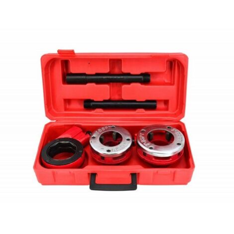 Set de 2 filières de taraudage en fonte – 4 couteaux en acier – Pour tuyaux 1-1/2' et 2' – Coupe nette et précise