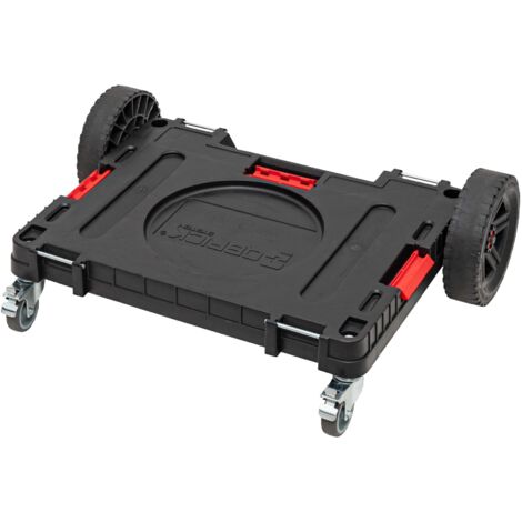 Qbrick – Plateforme de transport tout-terrain 750 x 542 x 223 mm – Charge max 120 kg – Roues pivotantes en métal avec frein – Pour terrains accidentés