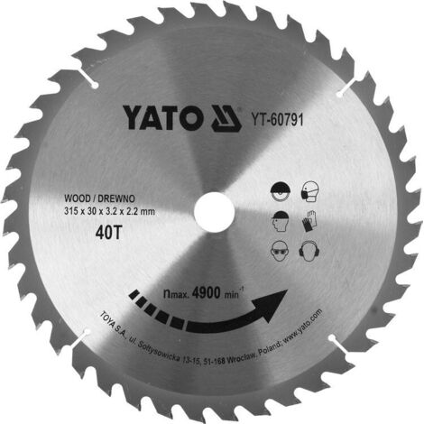 LAME WIDIA POUR BOIS 315X40TX30MM YT-60791 YATO (1/3)