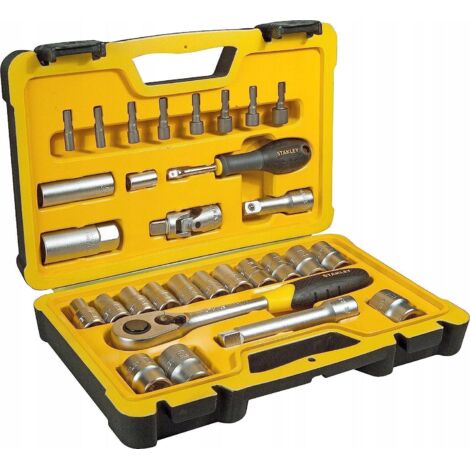Stanley Jeu de 30 cl�s � douilles 1/2" et 1/4" avec 1 cliquet STHT0-73929 (1/3)