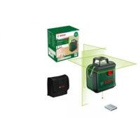 Bosch – Niveau laser à lignes croisées vertes 360° – Plage de travail 12m – Précision ± 0,4 mm/m – Angle d'ouverture 120° – Livré avec 4 piles AA