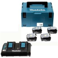 Ensemble d'accessoires Makita Powerpack 18V 4x5 0 Ah + DC18RD destiné aux outils sans fil 18 V