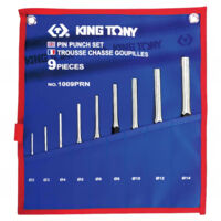 Trousse de 9 chasse-goupilles 2-14 mm – Acier traité pour durabilité – Dimensions précises pour perçage et assemblage – King Tony