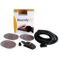 Mirka – Kit cale manuelle ROUNDY 150mm – 15 disques Abranet P120/P180/P240 – Tuyau d'aspiration 4m – Pour ponçage précis et sans poussière - KIT00ROUND