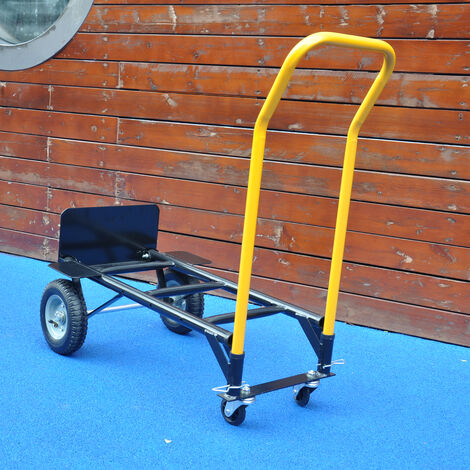 Chariot de transport 5 tablettes soudées 2 roues pivotantes avec frein 