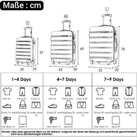 Malette de rangement Valise Rigide à roulettes. Matière ABS