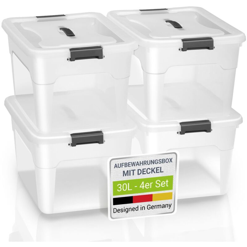 Transparente Aufbewahrungsboxen Mit Deckel – Stapelbar, Kunststoff, Set Für Organisation