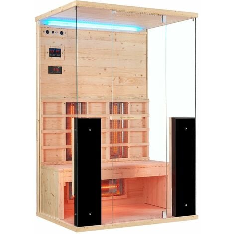 Artsauna Infrarotkabine Kolari 125 mit cm, LED Sound Vollspektrumstrahler, Farblicht Personen, Glasfront, & 2 90x125 5