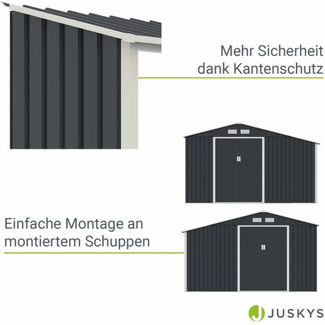 Juskys Holzunterstand für Geräteschuppen XL Anbau Kaminholzregal