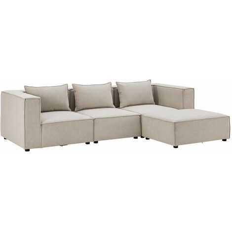 Ecksofa Rundecke In Anthrazit Stoff Mit Armlehnen - Veneera