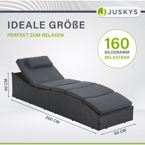 Herpaty Klappbare Sonnenliege - 200kg Belastbar Mit Matratze & Verstellbarer Rückenlehne