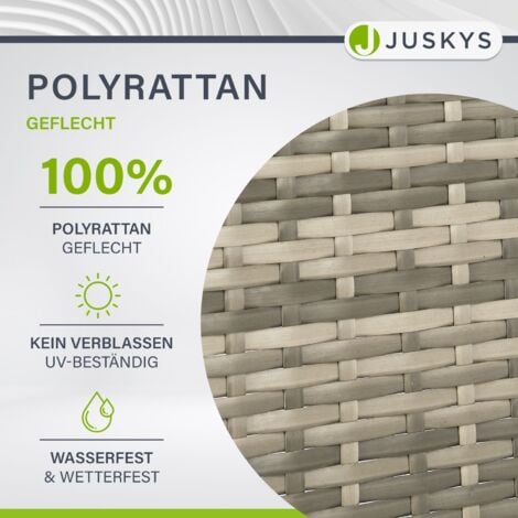 Juskys Polyrattan Gartentisch Yoro wetterfest Balkontisch Ø 60 cm