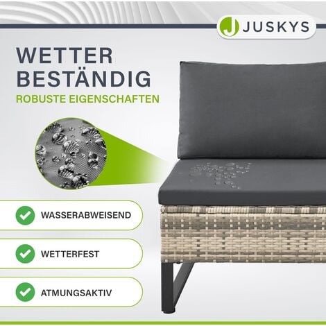 Juskys Outdoor Polyrattan Lounge Santorini Gartenlounge mit