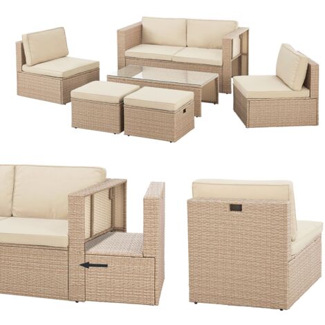 Juskys Polyrattan Gartenmöbel Set Salou Outdoor Lounge wetterfest 6