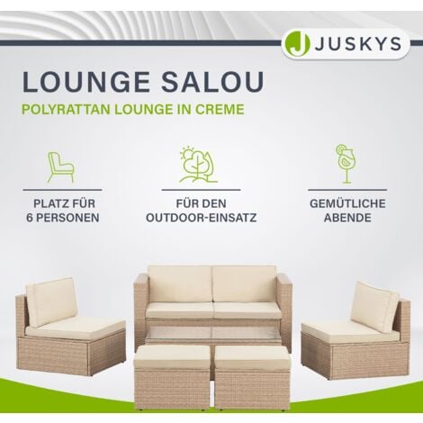 Juskys Polyrattan Gartenmöbel Set Salou Outdoor Lounge wetterfest 6