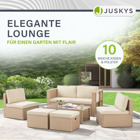 Juskys Polyrattan Gartenmöbel Set Salou Outdoor Lounge wetterfest 6