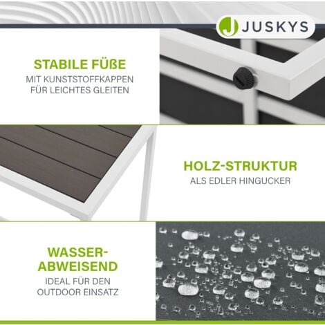 Juskys Gartenmöbel Sofa Set 5-teilig Bari mit Tisch & Polster - Metall Gartenlounge - Balkonmöbel klein - Outdoor Möbel Balkon Garten - Lounge Grau