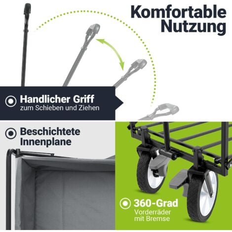 Juskys Bollerwagen 100 kg Tragkraft - Transportwagen faltbar