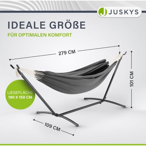 Juskys Hängematte Paya mit Gestell Outdoor Doppelhängematte für 2