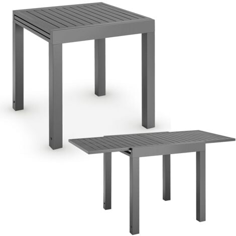Juskys Gartentisch Laki 70x70 cm ausziehbar Aluminium Esstisch zum