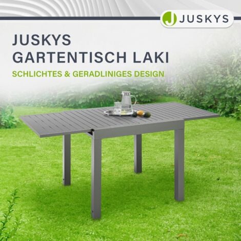 Juskys Gartentisch Laki 70x70 cm ausziehbar Aluminium Esstisch zum