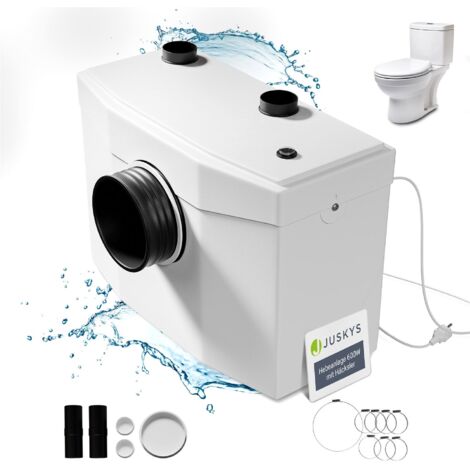 Juskys Hebeanlage - Schmutzwasserpumpe, mit Häcksler, Kleinhebeanlage, bis 7 m Höhe, Abwasserpumpe, Haushaltspumpe für Dusche, Fäkalienpumpe - 600 W