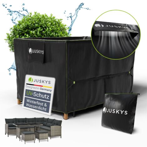 Juskys Gartenmöbel Abdeckplane CoverSafe Pro 120x90x75 cm - winterfest & wasserdicht - Schutzhülle für Gartentisch, UV-Schutz, Abdeckhaube Gartentisch