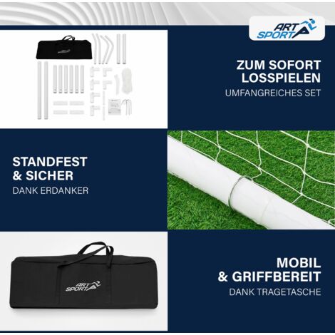 ArtSport Fußballtor Fußballtor mit Klicksystem für Garten in Weiß