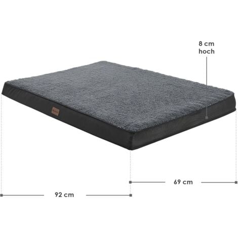 Juskys Hundebett Milow orthopädisch - Hundekissen flauschig & stabil - Bezug abnehmbar & waschbar – Hundematte für mittlere Hunde – Grau 92x69cm