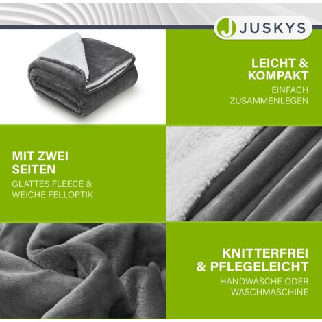 Sherpa-Fleece Decke Mit Hahnentritt-Muster – Superweich Für Couch & Bett